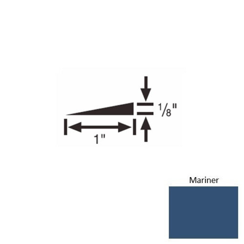 Solid 22 Mariner Rubber Reducer Strip - 1" X 9 Ft (108") X 1/8"