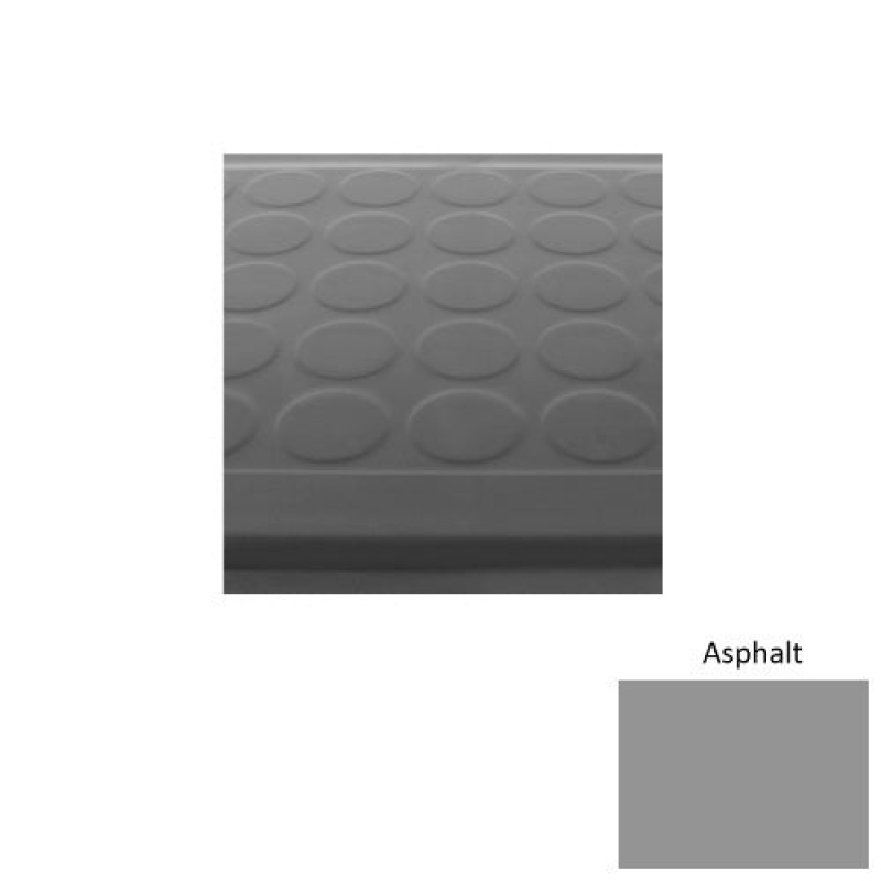 Solid 92 Asphalt Low Profile Raised Circular Rubber (Sq) With Black Abrasive Strip Stair Tread - Textured