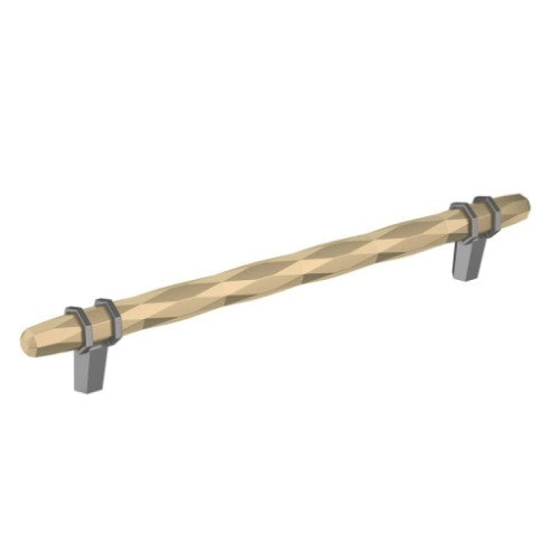London Zinc Bar Cabinet Pull - Golden Champagne / Black Chrome