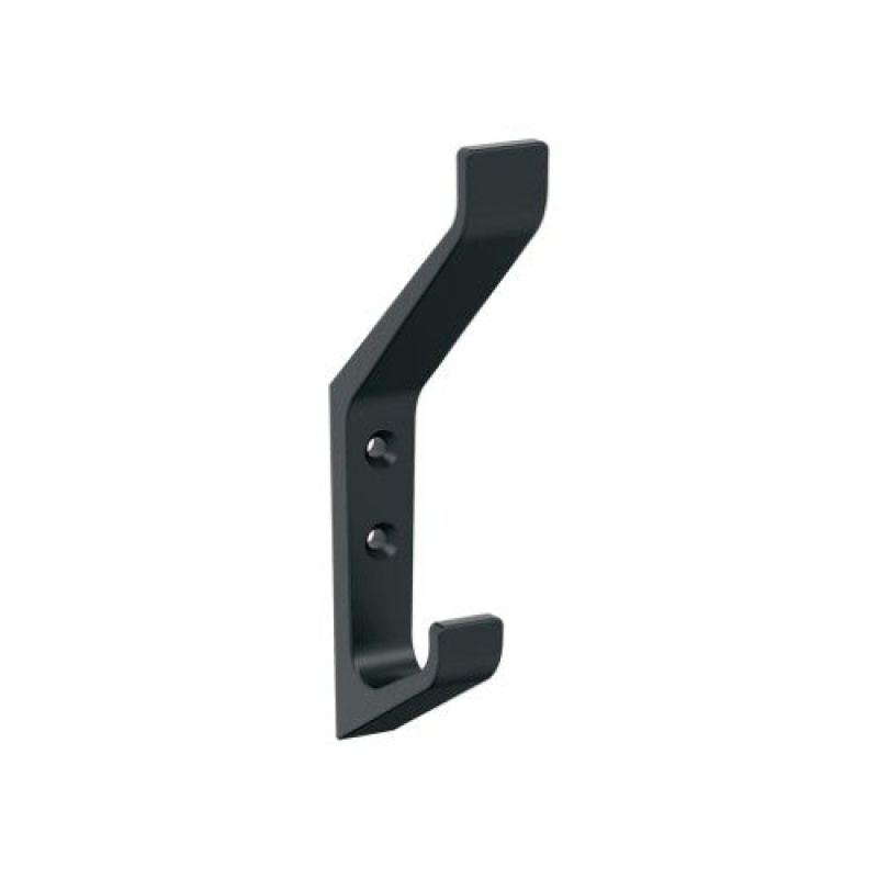 Emerge Zinc Double Prong Decorative Hook - Matte Black