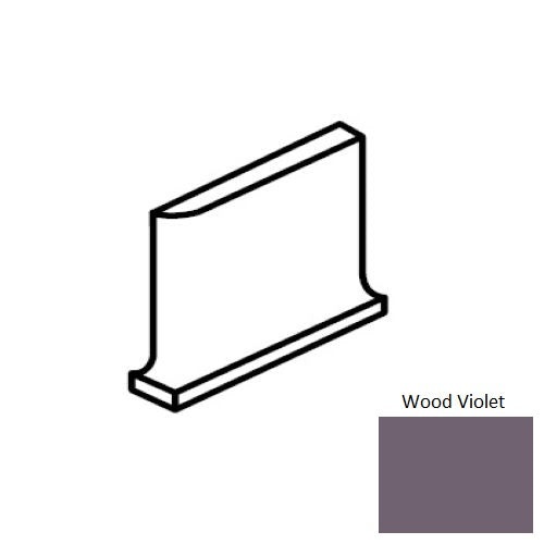 Color Wheel Classic Wood Violet Ceramic Wall Trim - 4 1/4" X 4 1/4" Flat Top Cove Base Corner Right - Semi Gloss
