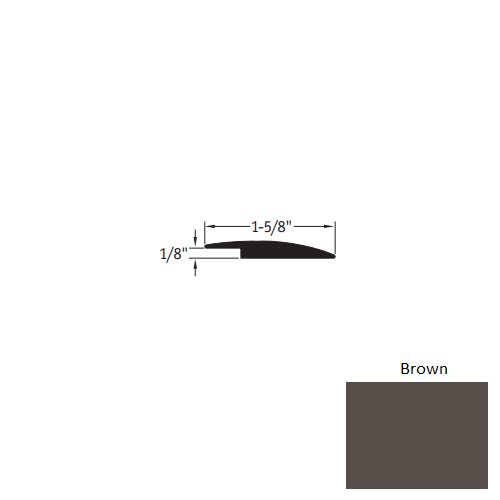 Johnsonite Brown Vinyl Moulding / Trim Reducer