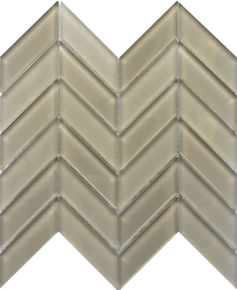 Edge Morning Fog Glass Mosaic - Chevron - Glossy