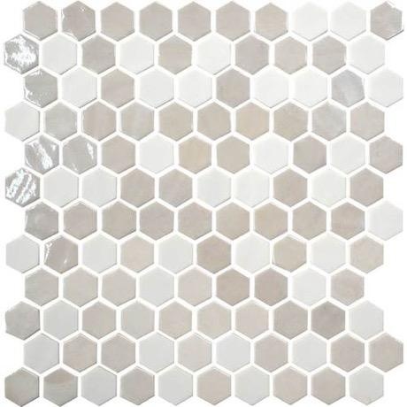 Uptown Glass Alabaster Glass Mosaic - 1" Hexagon - Glossy