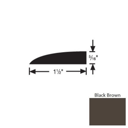 Flextones Black Brown Vinyl Carpet Edge Reducer