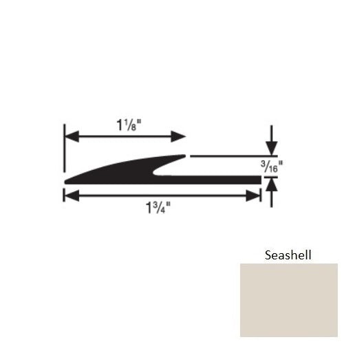 Flextones Seashell Vinyl 185 Transition Edge Guard - 3/16" X 12 Ft - Thermoplastic