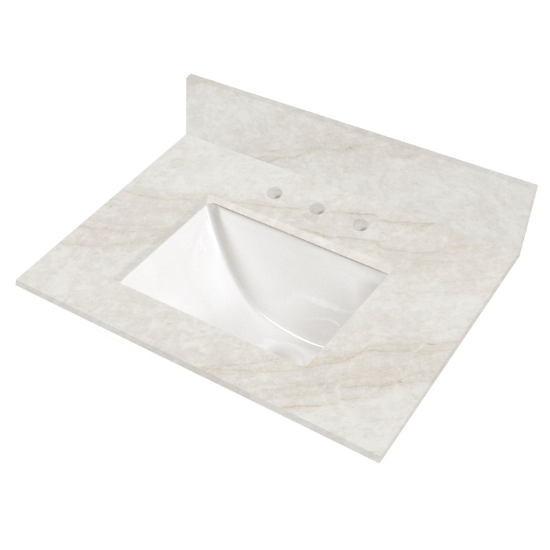 Ivoritaj Polished Q Plus Vanity Top With Built In Sink - 37" X 22" - Polished