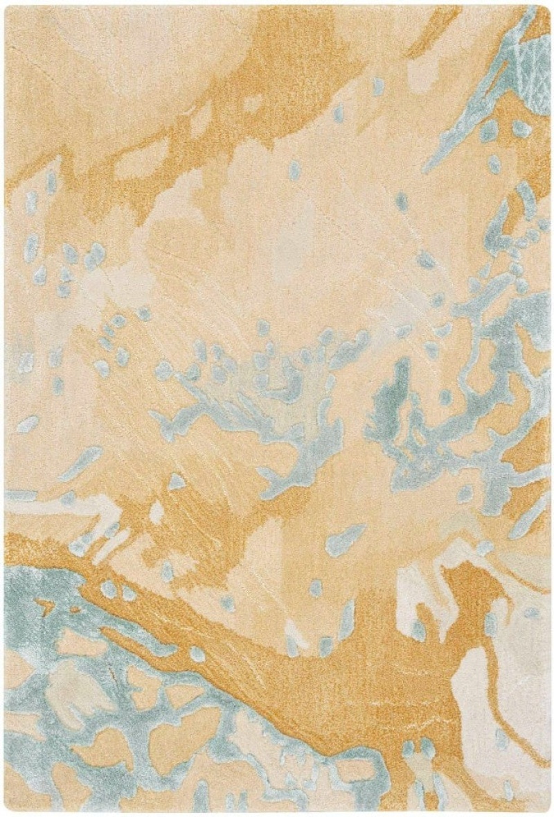 Prismatic Sand Blue Prs36 Wool Blend Contemporary Area Rug - 2 Ft X 3 Ft - Sand Blue