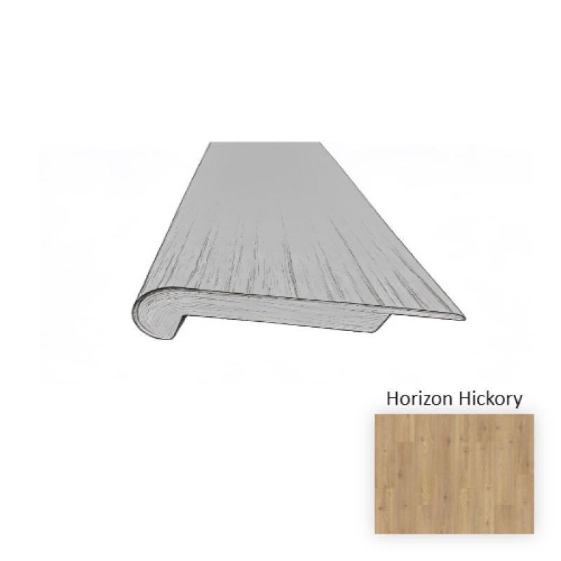 Naturetek Premier Stellaris Horizon Hickory Laminate Wood Moulding / Trim - 78.5" Overlap Stair Nose - Textured