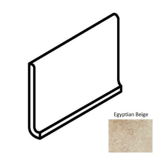 Continental Slate Egyptian Beige Porcelain Floor & Wall Trim - 6" X 12" Cove Base - Matte