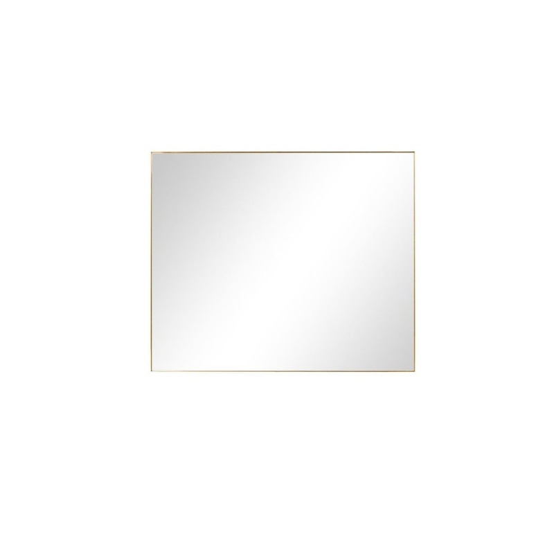 Abbey Brushed Gold Glass Framed Bathroom Mirror - 46" X 36"