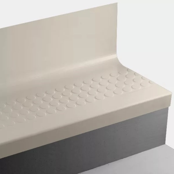 Johnsonite Almond Raised Round Rubber Stair Tread with Riser