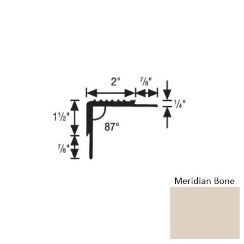 Flextones Meridian Bone Vinyl Double Butt Carpet Stair Nosing