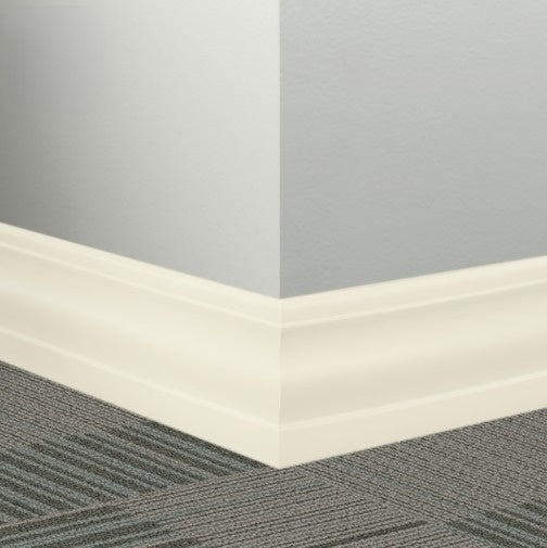 Johnsonite White Pearl Rubber Millwork Contoured Wall Base - 4 1/4" X 96" X 3/8" Delinate - Millwork Contoured Wall Base