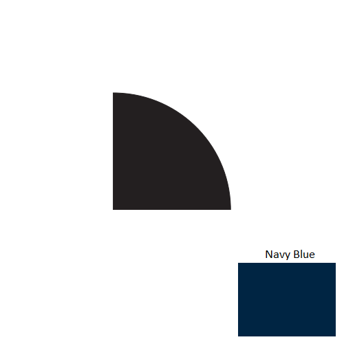 Navy Blue Rubber Millwork Quarter Round Trim
