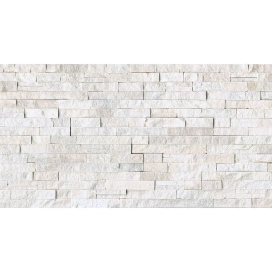 Glacier White Slate Ledgestone - Split Face - 6" X 24"