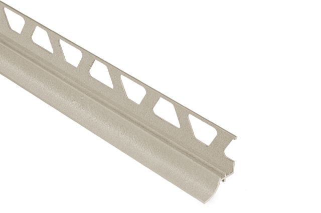 Dilex Ahka Cove Base Metal Tile Edging Trim - Cream Textured Color Coated Aluminum