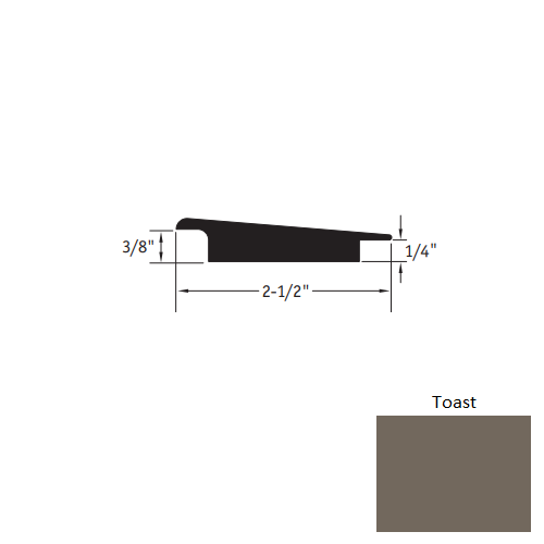 Toast Vinyl Moulding / Trim for Wheeled Traffic Transition