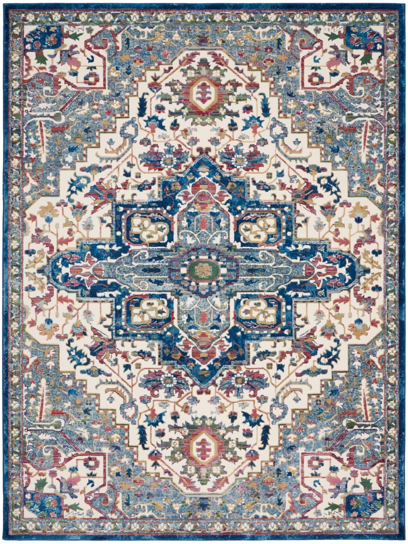 Ankara Global Anr15 Ivory Navy Area Rug