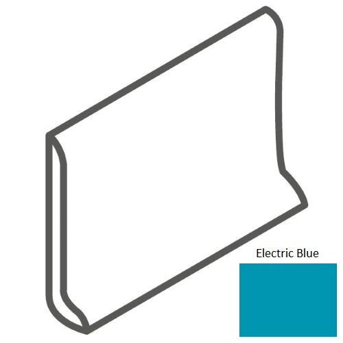 Color Wheel Classic Electric Blue Ceramic Sanitary Cove Base, 6" x 6"