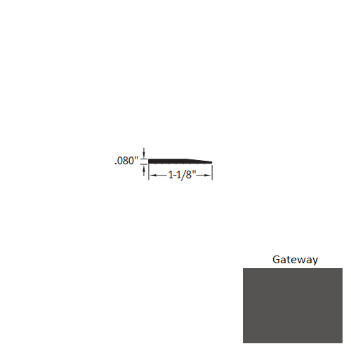 Johnsonite Gateway Vinyl Moulding / Trim - 1 1/8" X 3 Ft (36") X .080" Reducer - Reducer