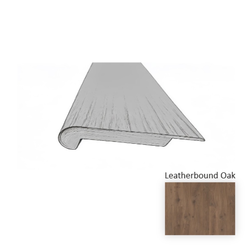 Naturetek Plus Ellicott Point Leather Bound Oak Laminate Wood Moulding / Trim - 78.5" Overlap Stair Nose - Textured