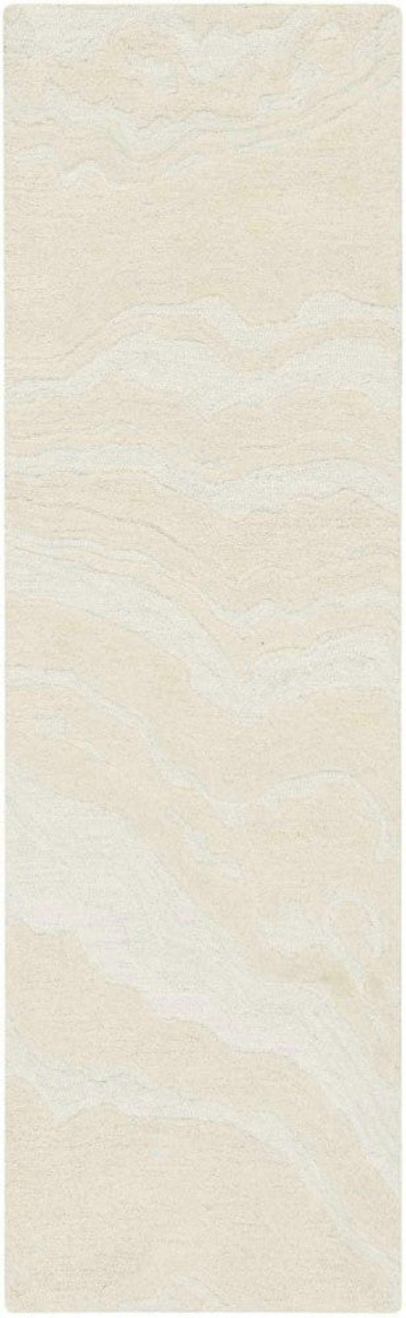 Graceful Ivory Gru01 Wool Contemporary Area Rug - 8 Ft Runner - Ivory