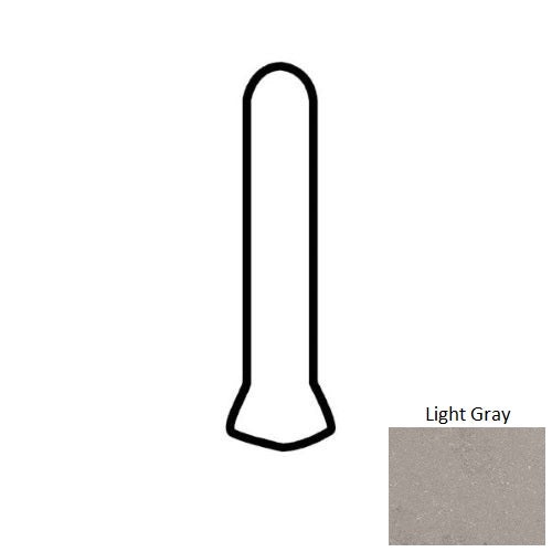 Anchorage Light Gray Porcelain Floor & Wall Trim - 1" X 6" Cove Base Outcorner - Unpolished