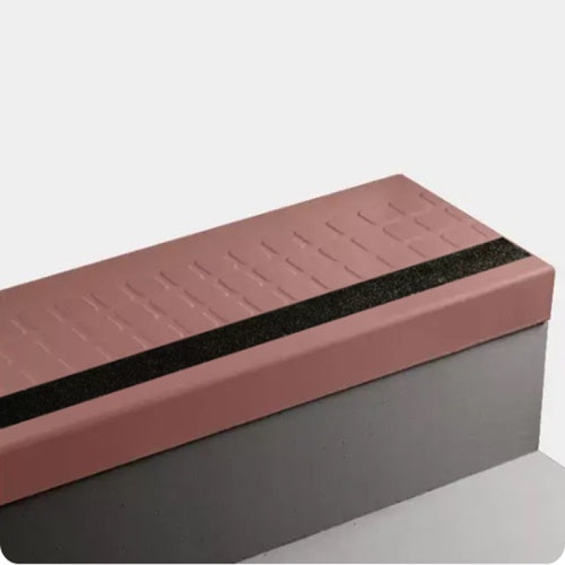 Raised Square Rubber Stair Tread with Black Grit Tape