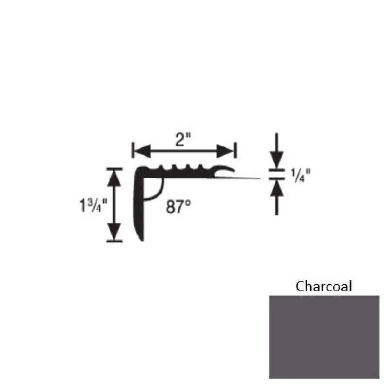 Flextones Charcoal Vinyl 171 Carpet Stair Nosing