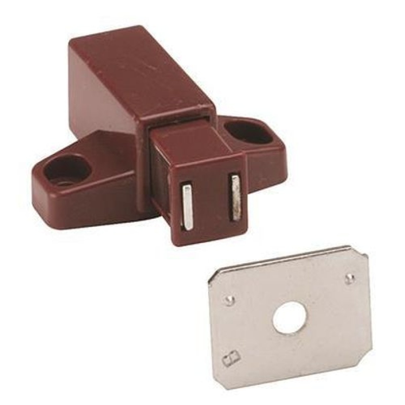 Acetal & Steel Touch Cabinet Catch - Brown - 1 11/16" (43 Mm) Length
