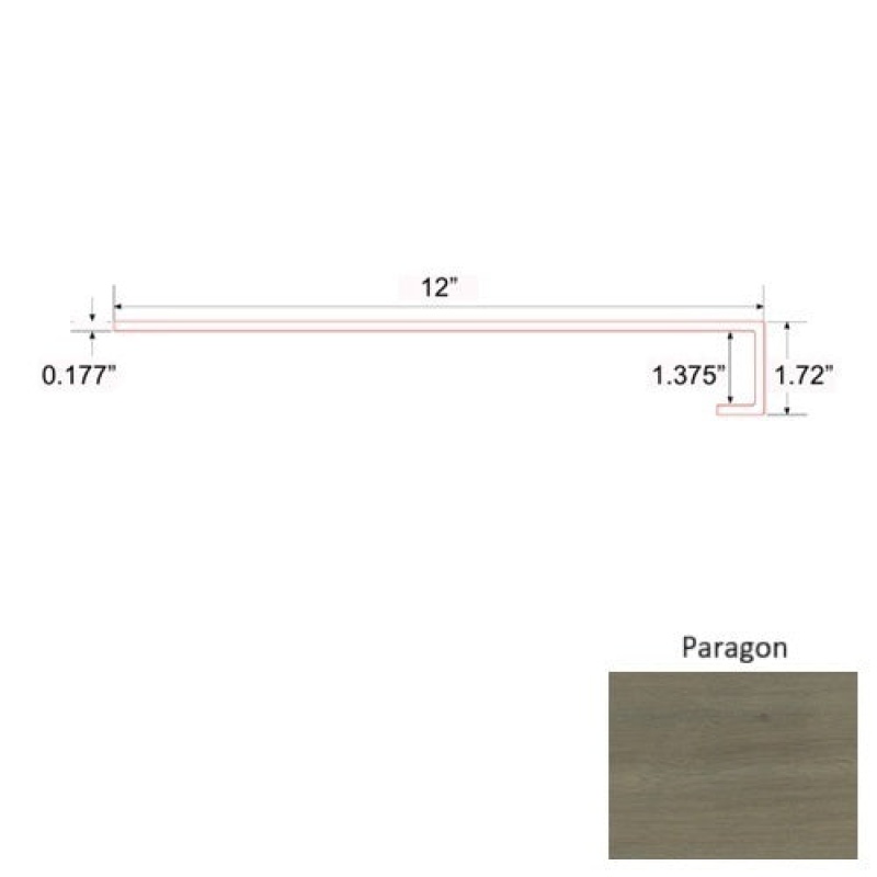 Diamond Paragon Luxury Vinyl Moulding / Trim - 47" Square Stair Tread - Commercial Ceramic Bead Uv Coating