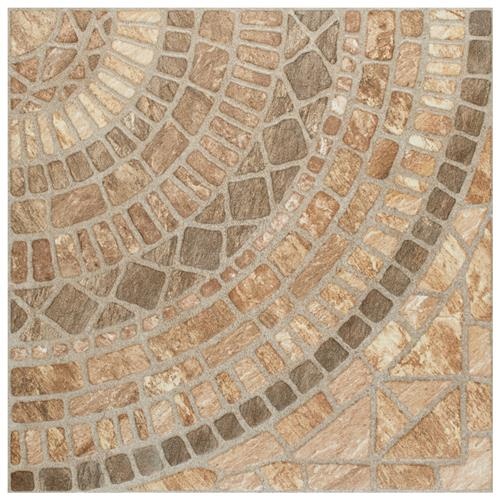 Terra Beige Ceramic Tile - Glossy - 17 3/4" x 17 3/4"