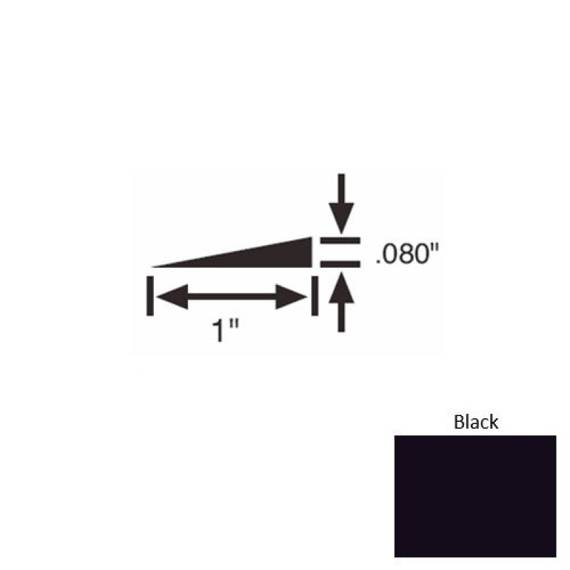 Solid 21 Black Rubber Reducer Strip - 1" X 9 Ft (108") X 0.080"