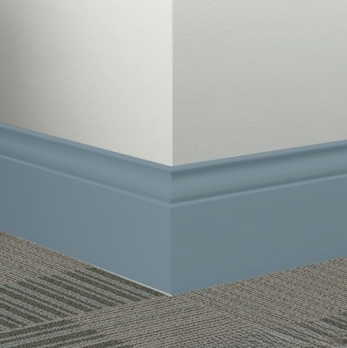 Johnsonite Windsor Blue Rubber Millwork Contoured Wall Base - 5 1/4" X 96" X 3/8" Inflection - Millwork Contoured Wall Base