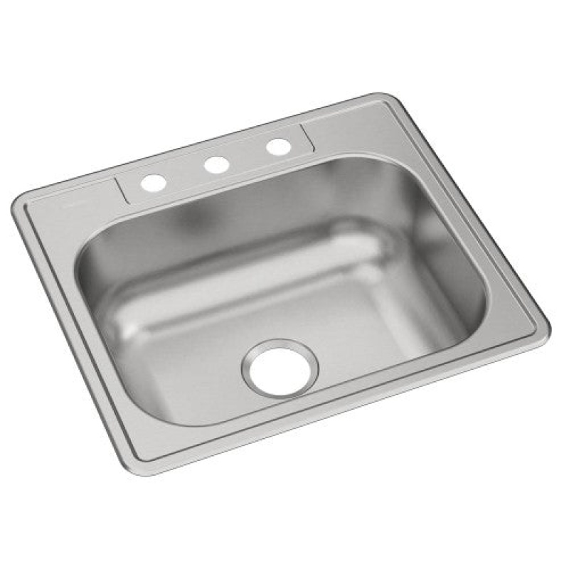 Lustertone Classic Stainless Steel Drop-In Single Bowl Kitchen Sink