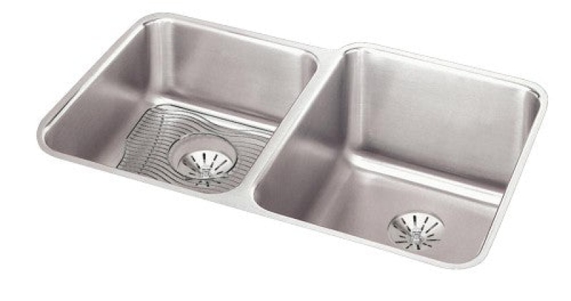 Eluh3120lpdbg Lustertone Classic Stainless Steel Undermount Double Bowl Workstation Kitchen Sink - 31 1/4" X 20 1/2" X 9 7/8" - Stainless Steel