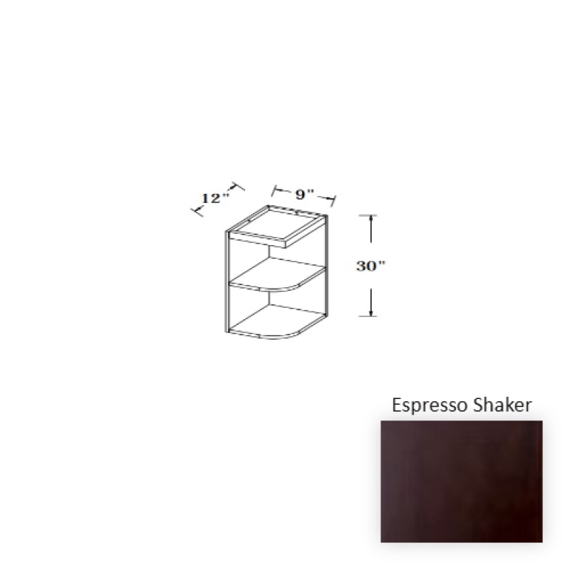 Espresso Shaker Wood Kitchen Wall End Shelf