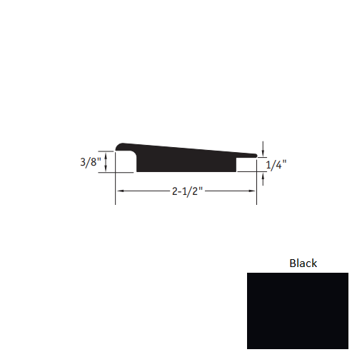Johnsonite Black Vinyl Moulding / Trim