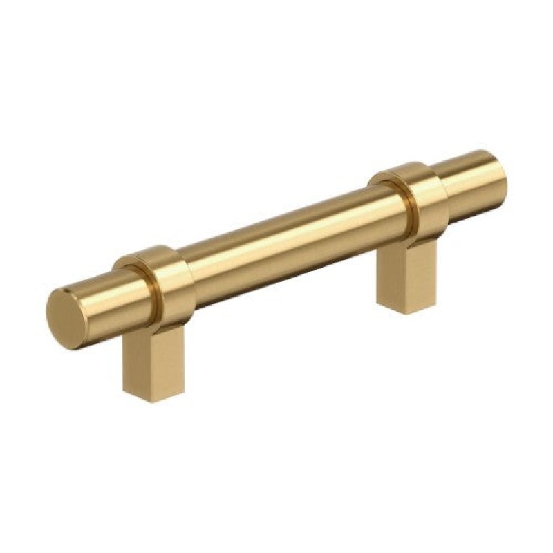 Central Zinc Bar Cabinet Pull - Champagne Bronze