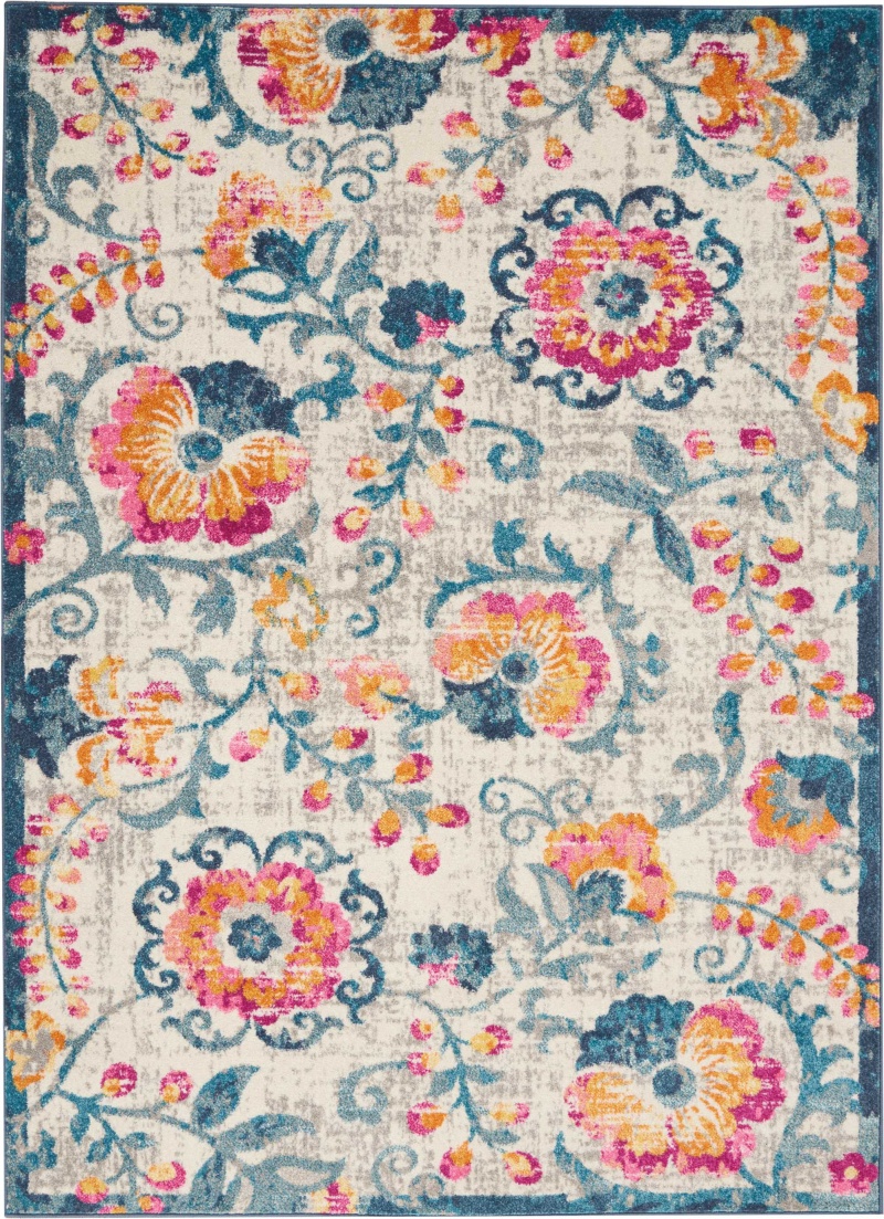 Passion Psn19 Ivory Polypropylene Bohemian Area Rug