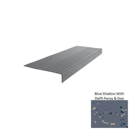Spextones Blue Shadow With Delft Pansy & Doe Type 500 Distinct Designs Rubber - 12" X 72" Stair Tread - Rbt Radial High Profile Design