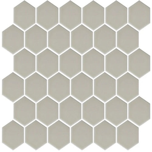 Savvy Oat Porcelain Mosaic - 2" Hexagon - Glossy