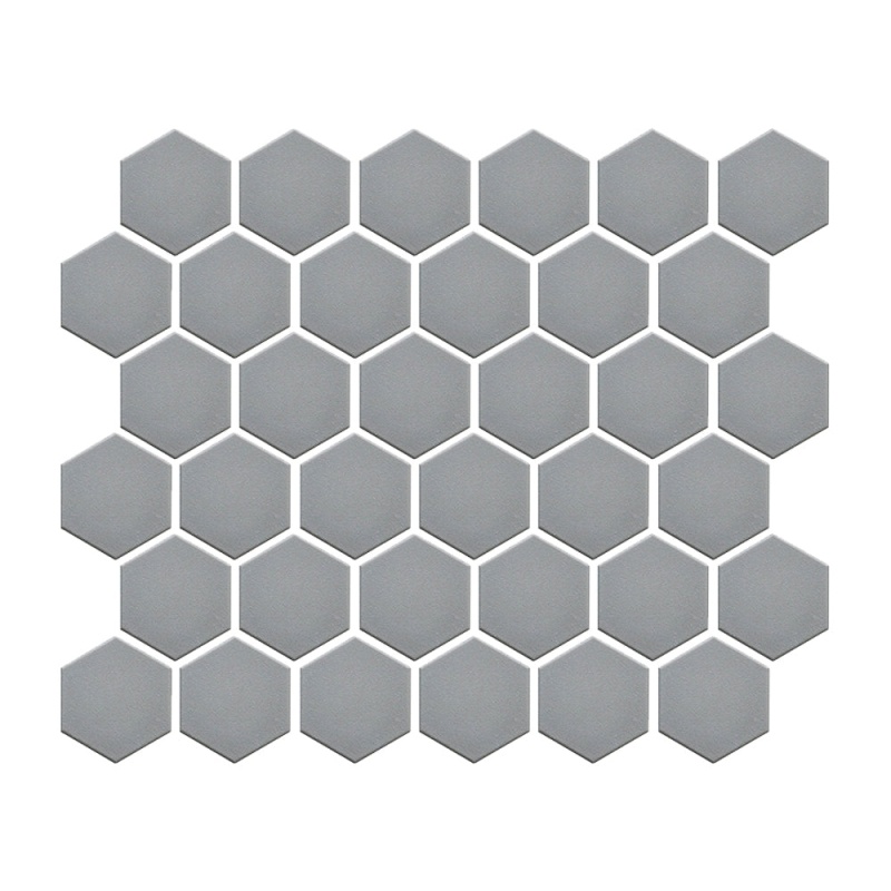 Elements Platinum Porcelain Mosaic - 2" Hexagon - Matte