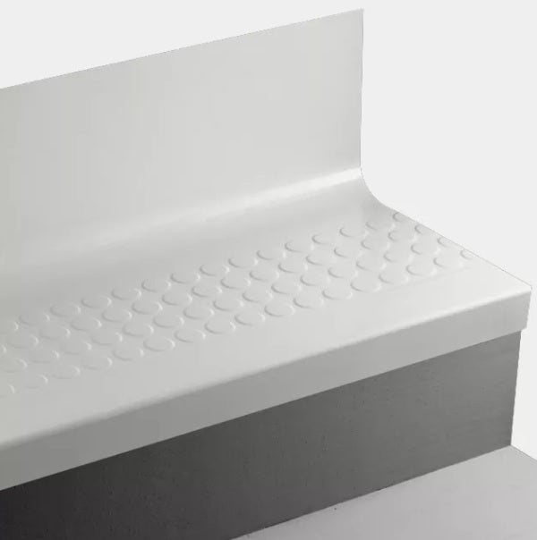Snowbound Raised Round Rubber Stair Tread Trim