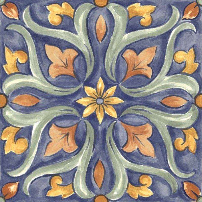 Amuri Decoro Maiolica Tappeto 4 Porcelain Tile - Matte - 8" X 8"