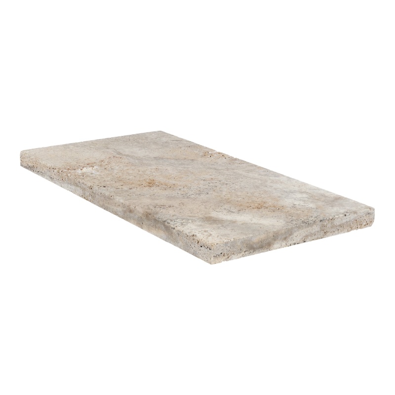 Scabos Cross Cut Travertine Modern Edge Pool Coping - Unfilled & Honed
