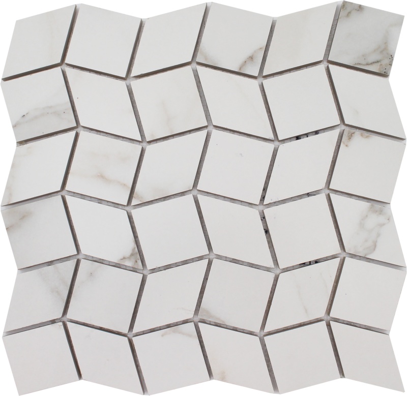Cashmere Calacatta Porcelain Mosaic – Wave, Satin