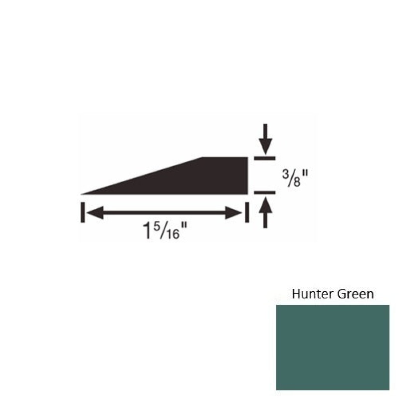 Solid 26 Hunter Green Rubber Reducer Strip