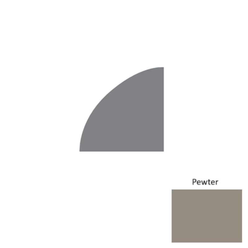 Contours Pewter Rubber Quarter Round Coil - Satin - 1/2" X 40 Ft